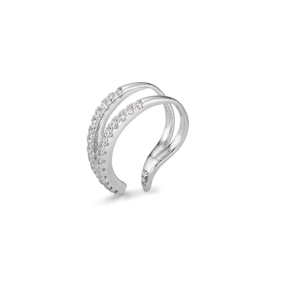 Ear Cuff Silver Zirconia Rhodium plated Ø14 mm