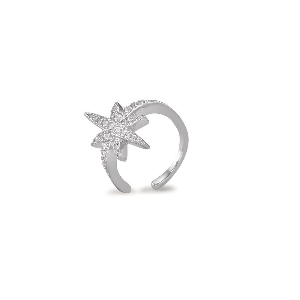 Ear Cuff Silver Zirconia Rhodium plated Star Ø11 mm