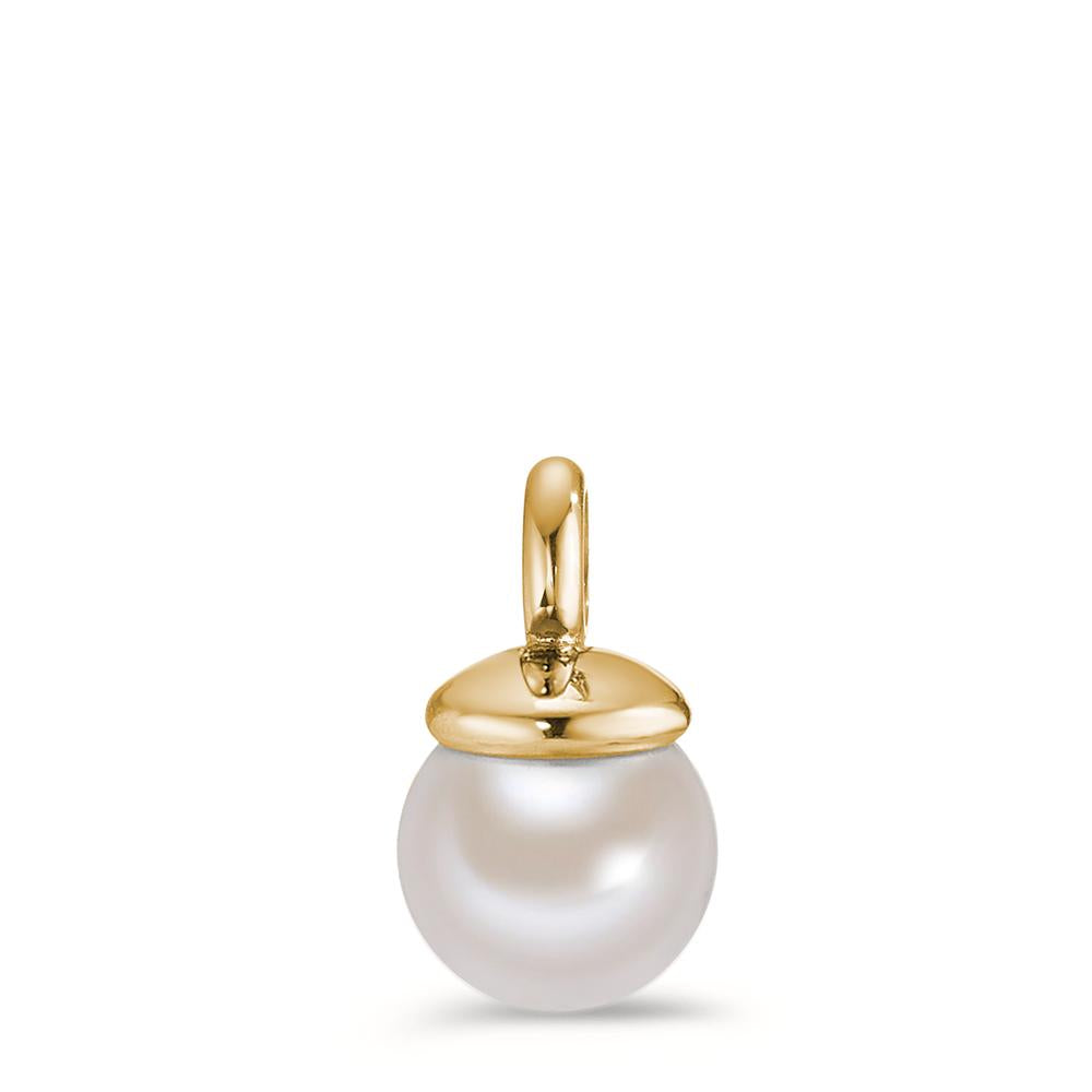 Pendant Stainless steel Yellow IP coated Shell pearl Ø7 mm