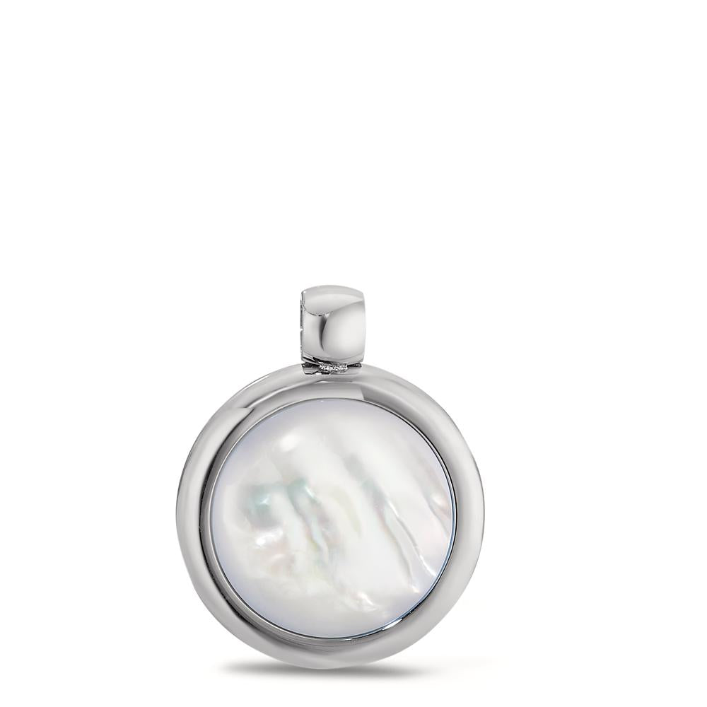 Pendant Stainless steel Mother of pearl Ø18 mm