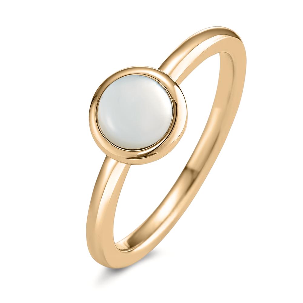 Ring Stainless steel Yellow IP coated Mother of pearl Ø8 mm