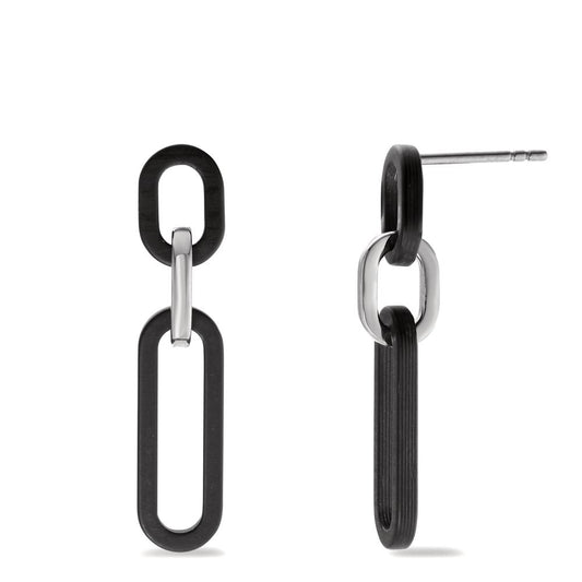 Drop Earrings Stainless steel, Carbon Black IP coated