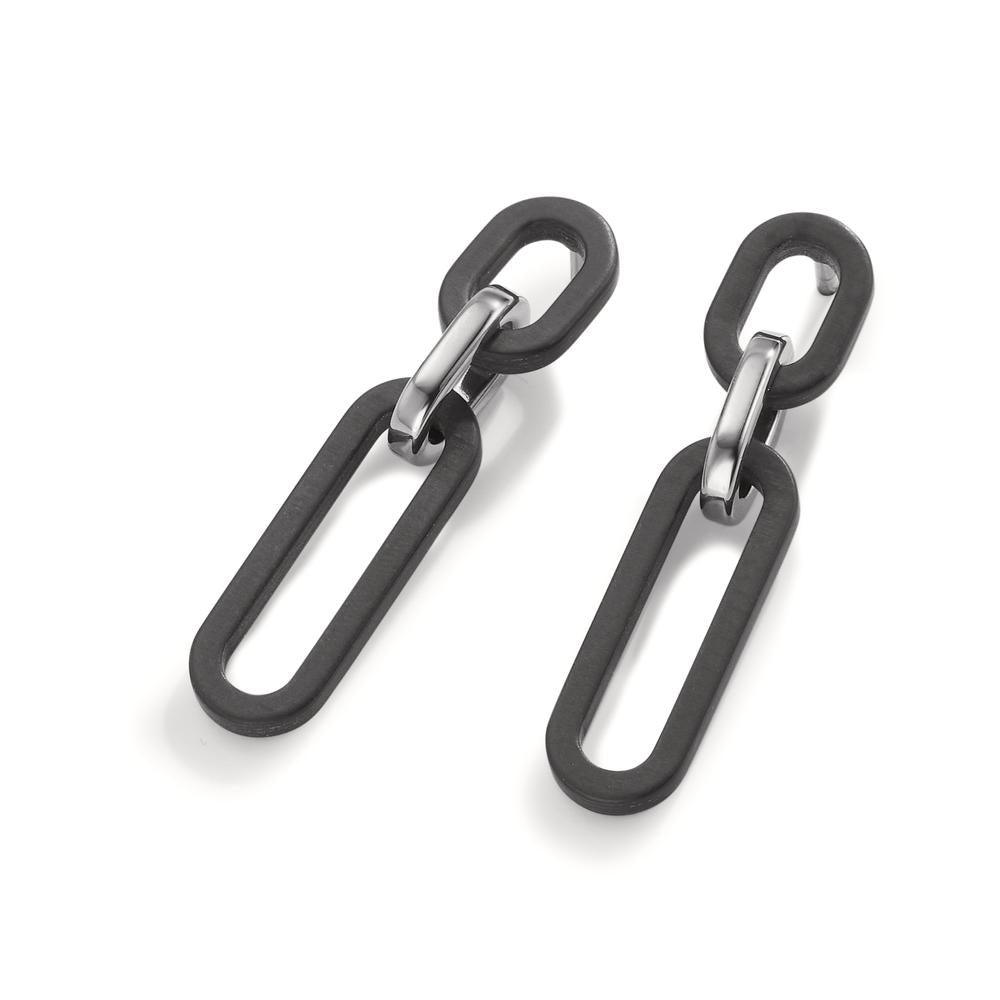 Drop Earrings Stainless steel, Carbon Black IP coated