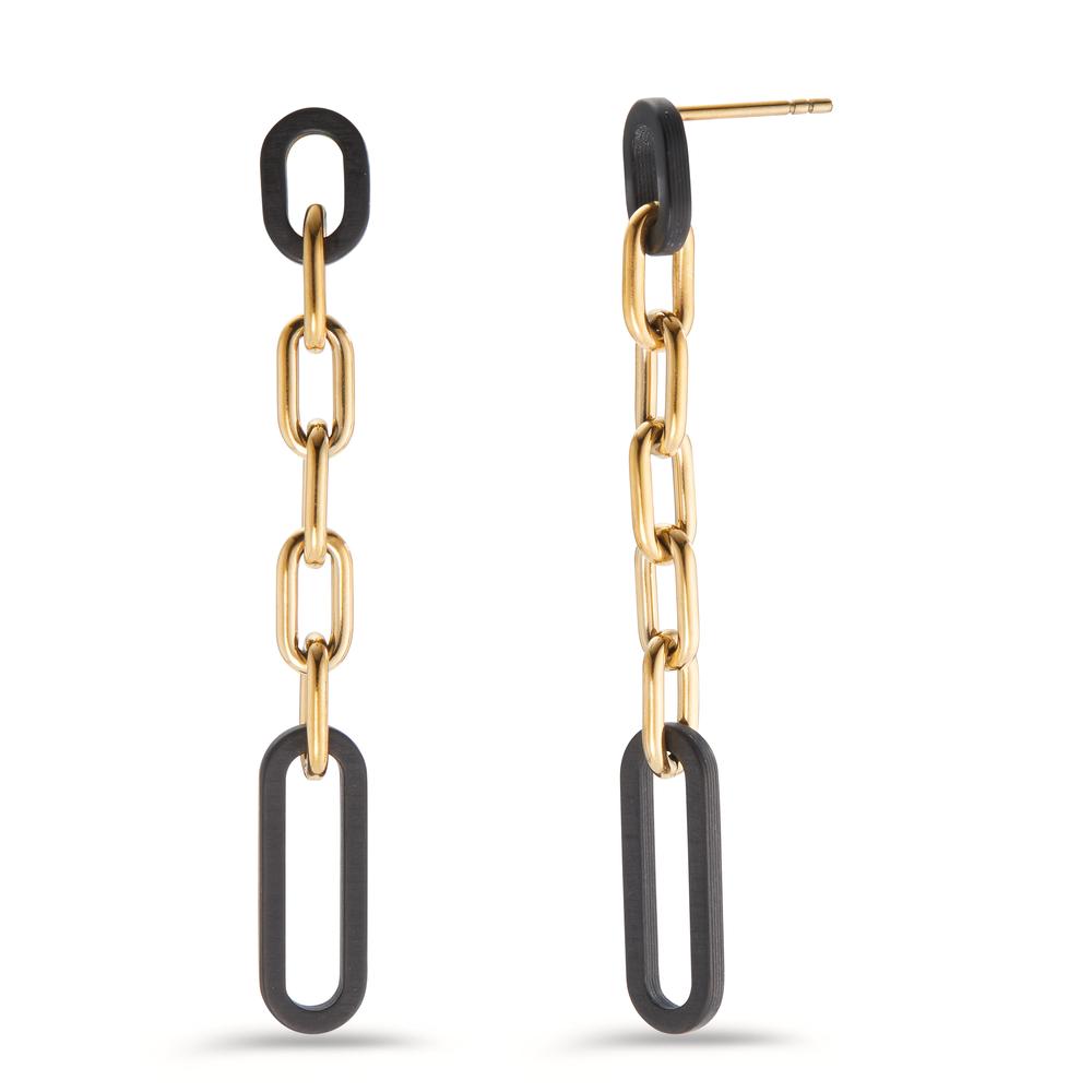 Drop Earrings Stainless steel, Carbon Yellow IP coated