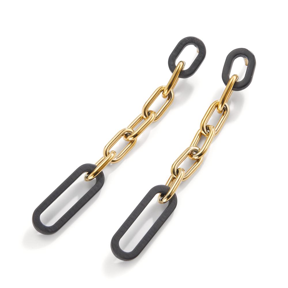 Drop Earrings Stainless steel, Carbon Yellow IP coated