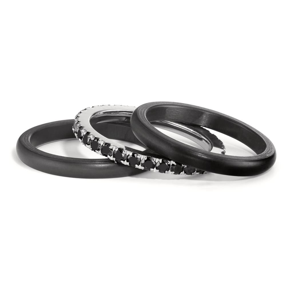 Memory ring Stainless steel Zirconia Black