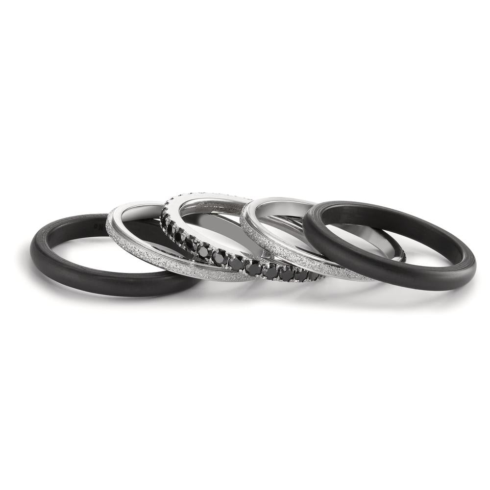 Memory ring Stainless steel Zirconia Black