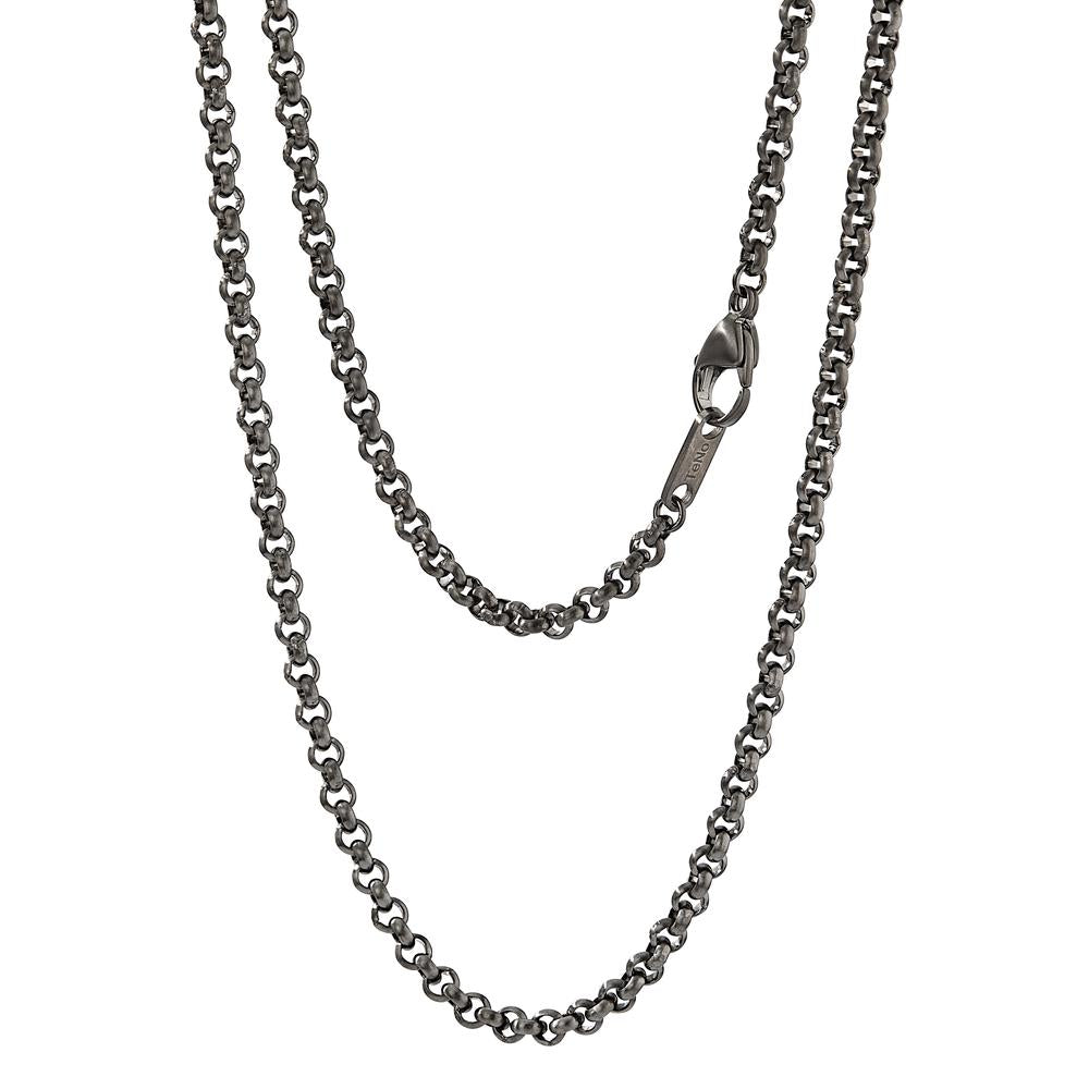 Necklace Stainless steel Gray IP coated 70 cm