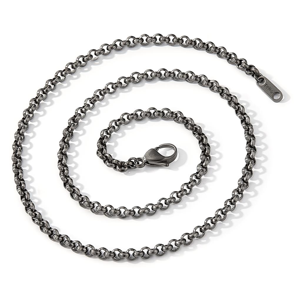 Necklace Stainless steel Gray IP coated 70 cm