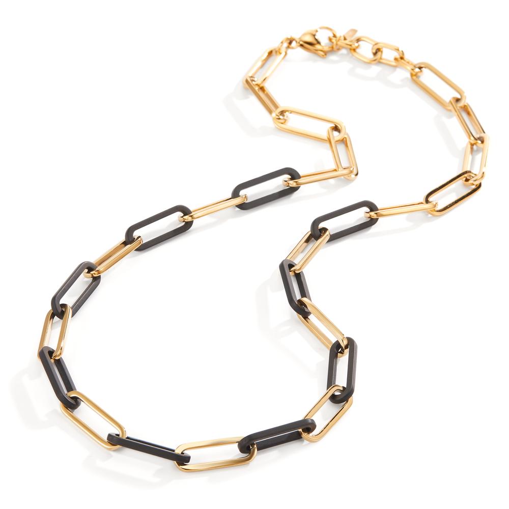 Necklace Stainless steel, Carbon Yellow IP coated 45-48 cm