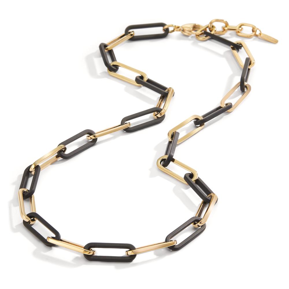 Necklace Stainless steel, Carbon Yellow IP coated 45-48 cm