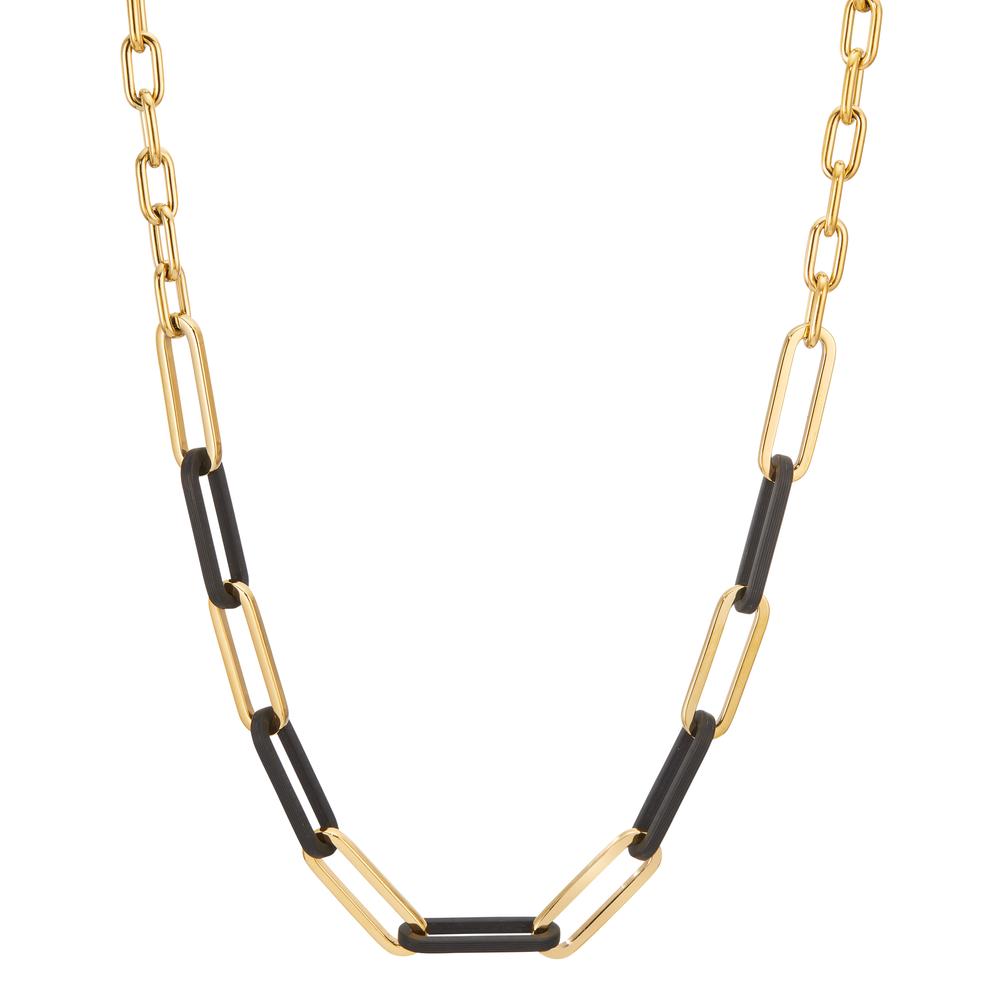 Necklace Stainless steel, Carbon Yellow IP coated 42-45 cm