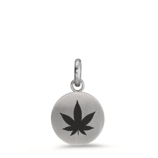 Pendant Stainless steel Enameled Cannabis Ø15 mm