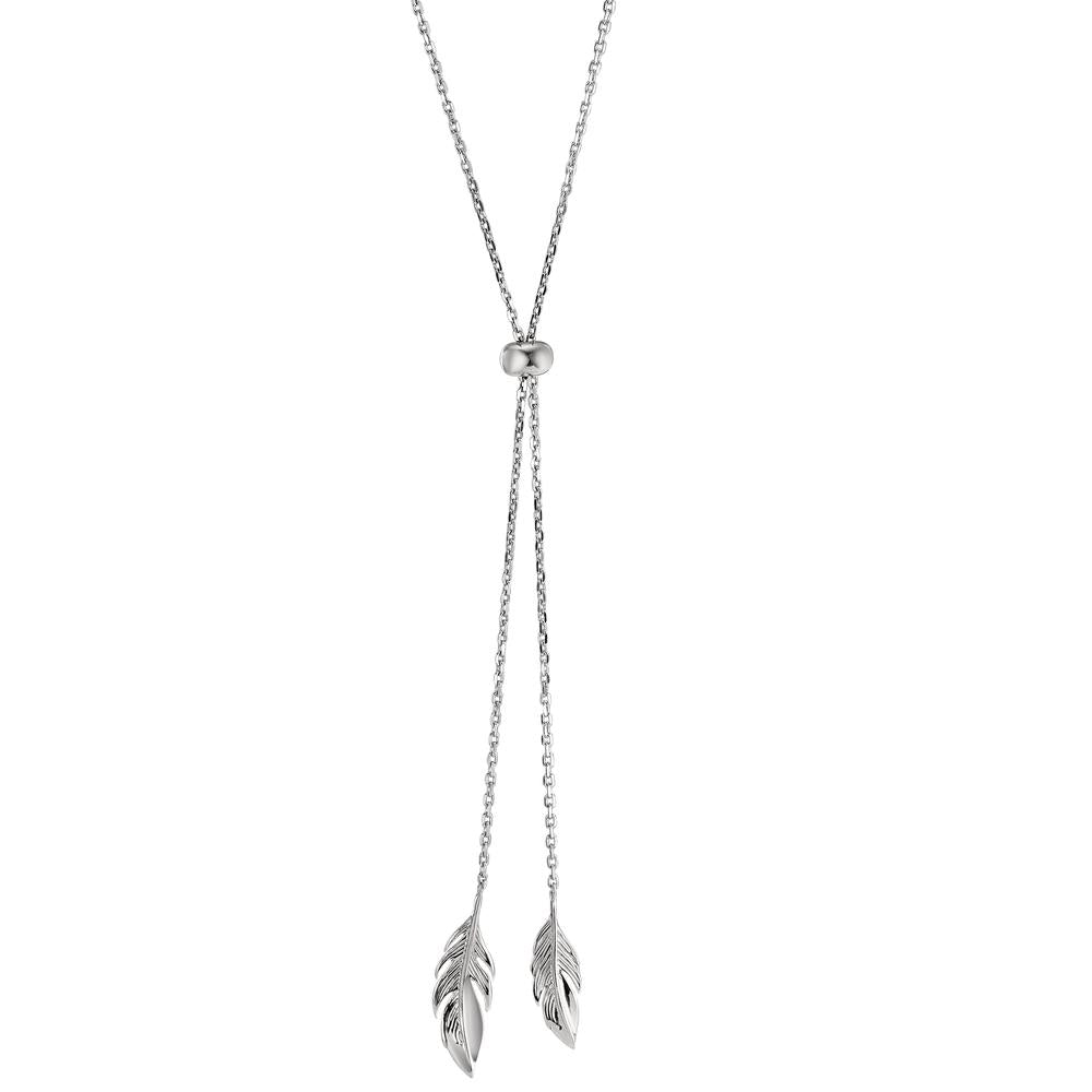 Necklace Silver Rhodium plated Feather 41-45 cm