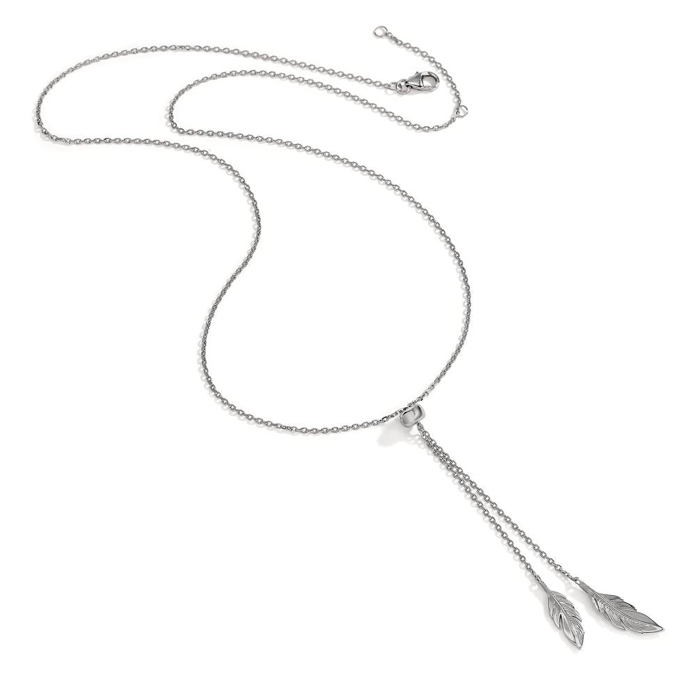 Necklace Silver Rhodium plated Feather 41-45 cm