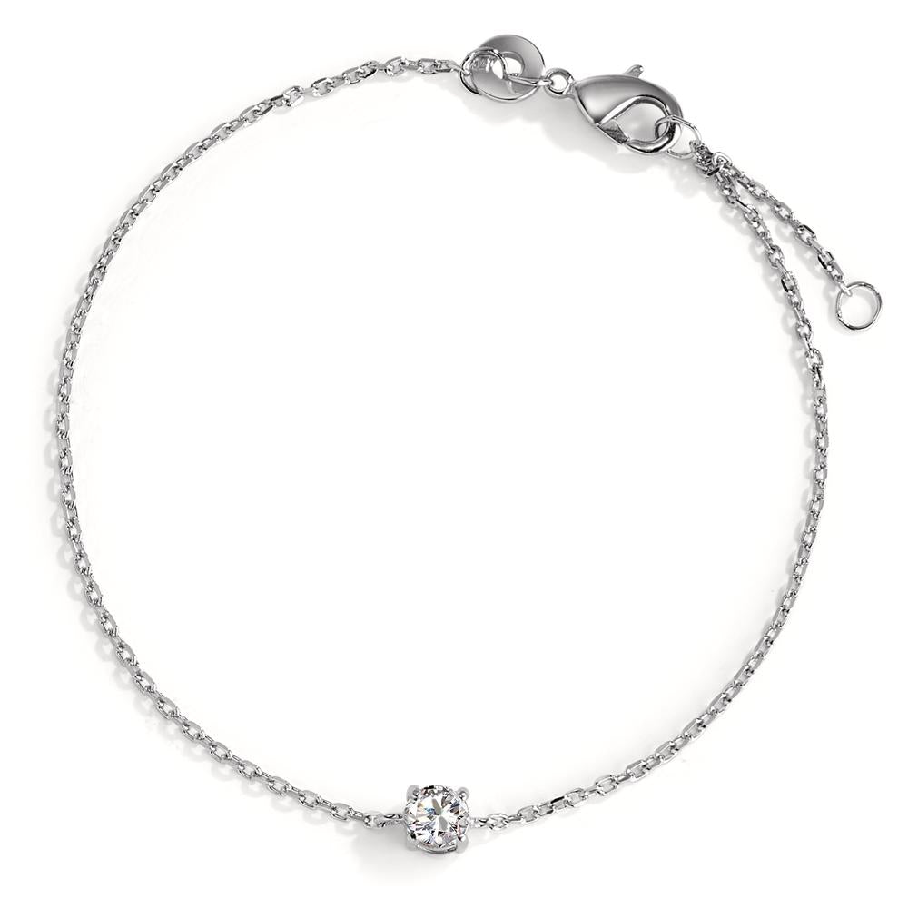 Bracelet Silver Zirconia Rhodium plated 16-18 cm Ø4 mm