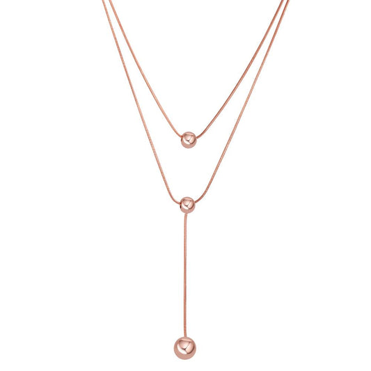 Necklace Stainless steel Rose IP coated 39-45 cm