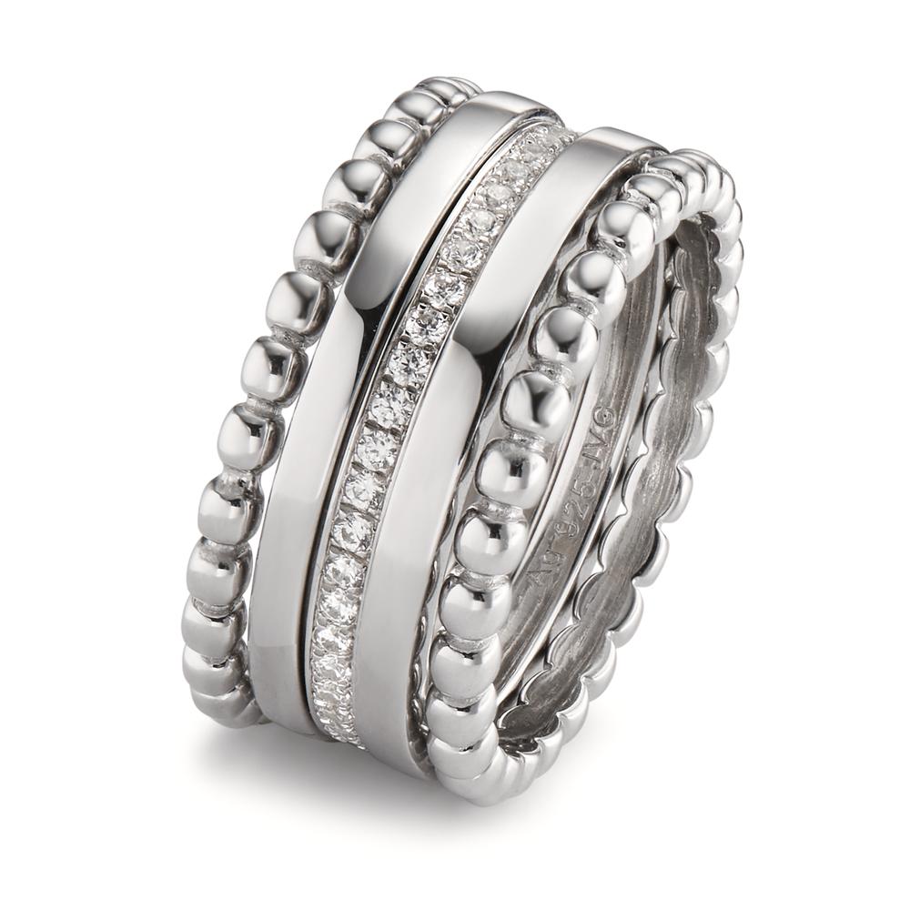 Stacking ring Silver Rhodium plated