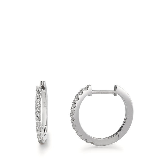 Hinged hoop Silver Zirconia 28 Stones Rhodium plated