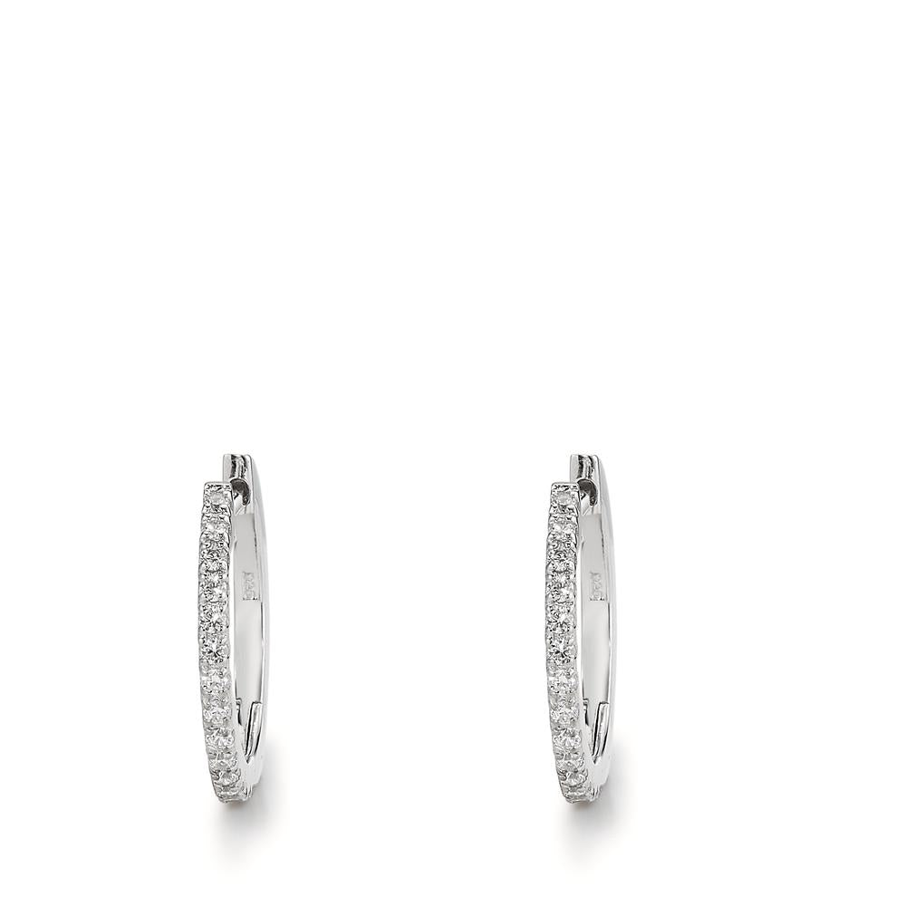 Hinged hoop Silver Zirconia 28 Stones Rhodium plated