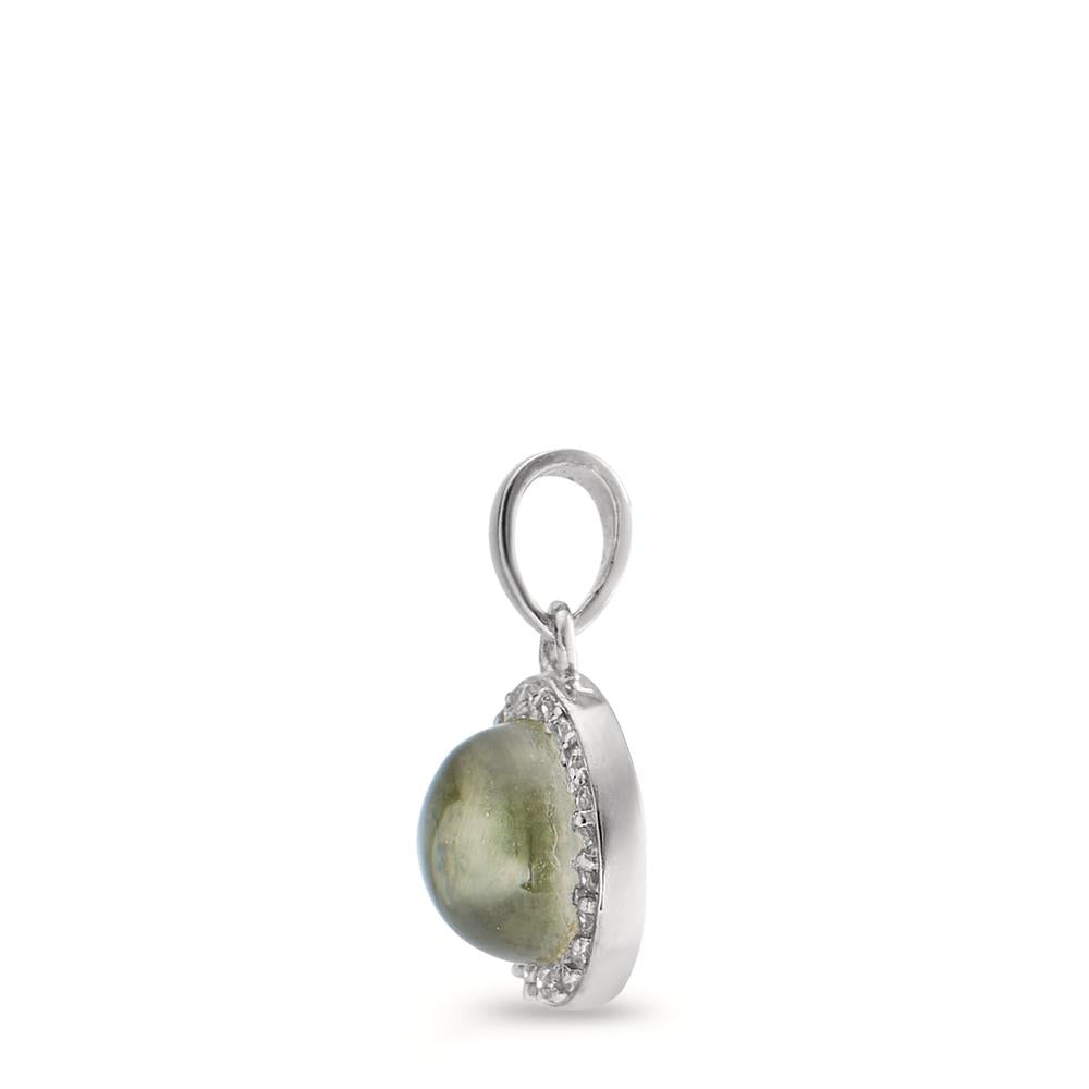 Pendant Silver Amethyst Green Rhodium plated Ø9.5 mm