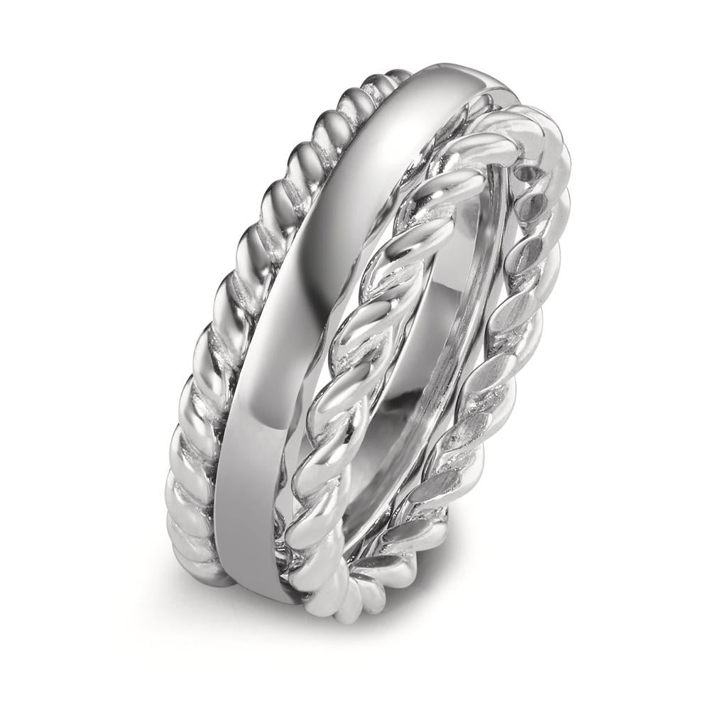 Stacking ring Silver Rhodium plated