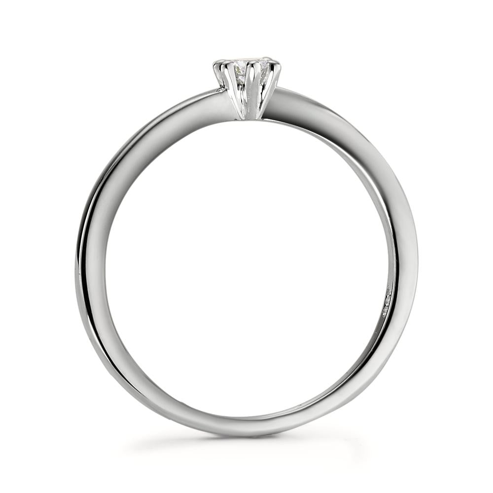 Solitaire ring Platinum 950 Diamond White, 0.07 ct, brilliant, w-si