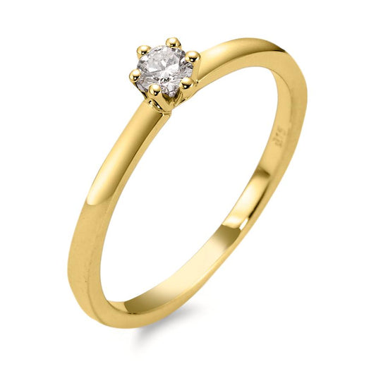 Solitaire ring 18k Yellow Gold Diamond 0.15 ct, w-si