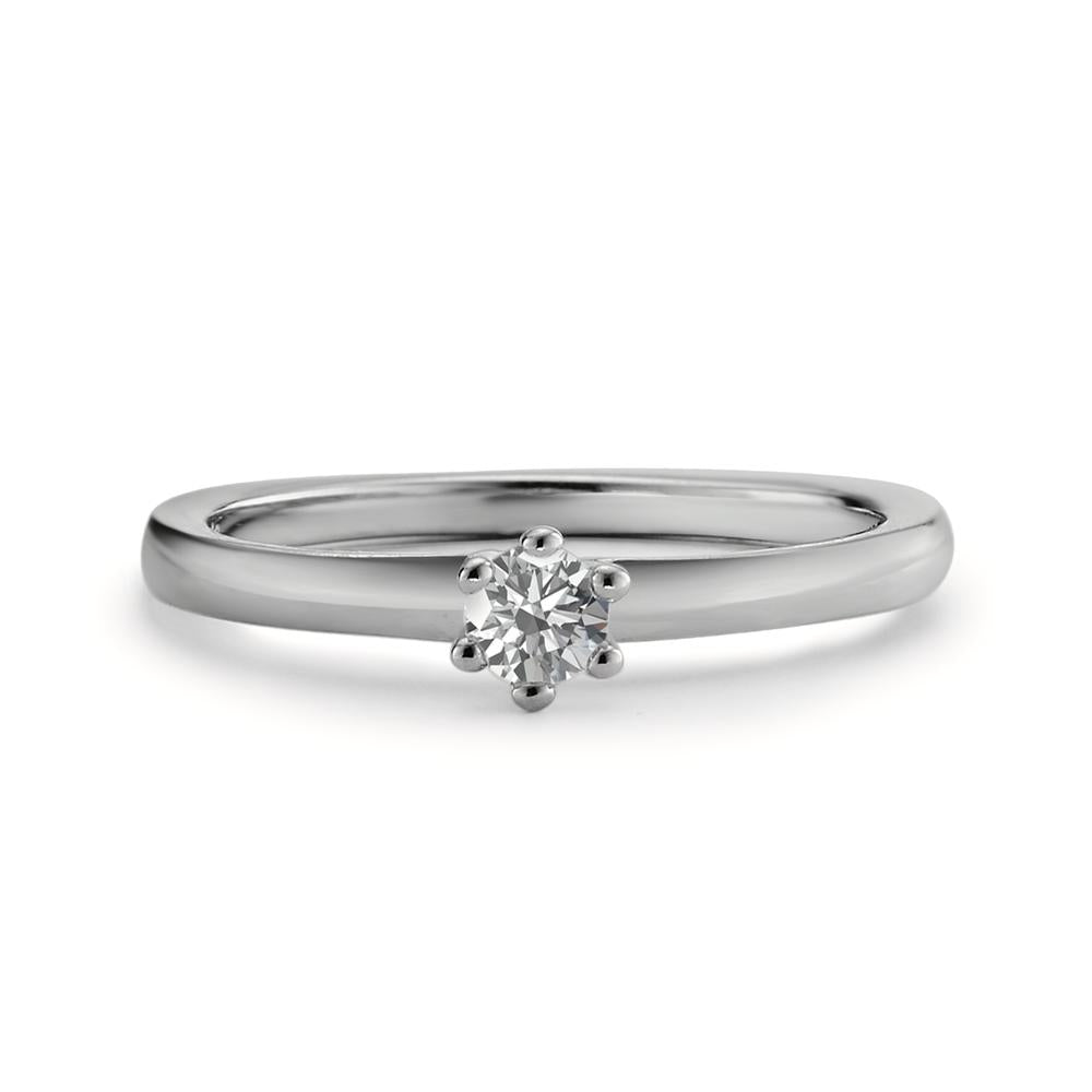 Solitaire ring Platinum 950 Diamond 0.15 ct, w-si