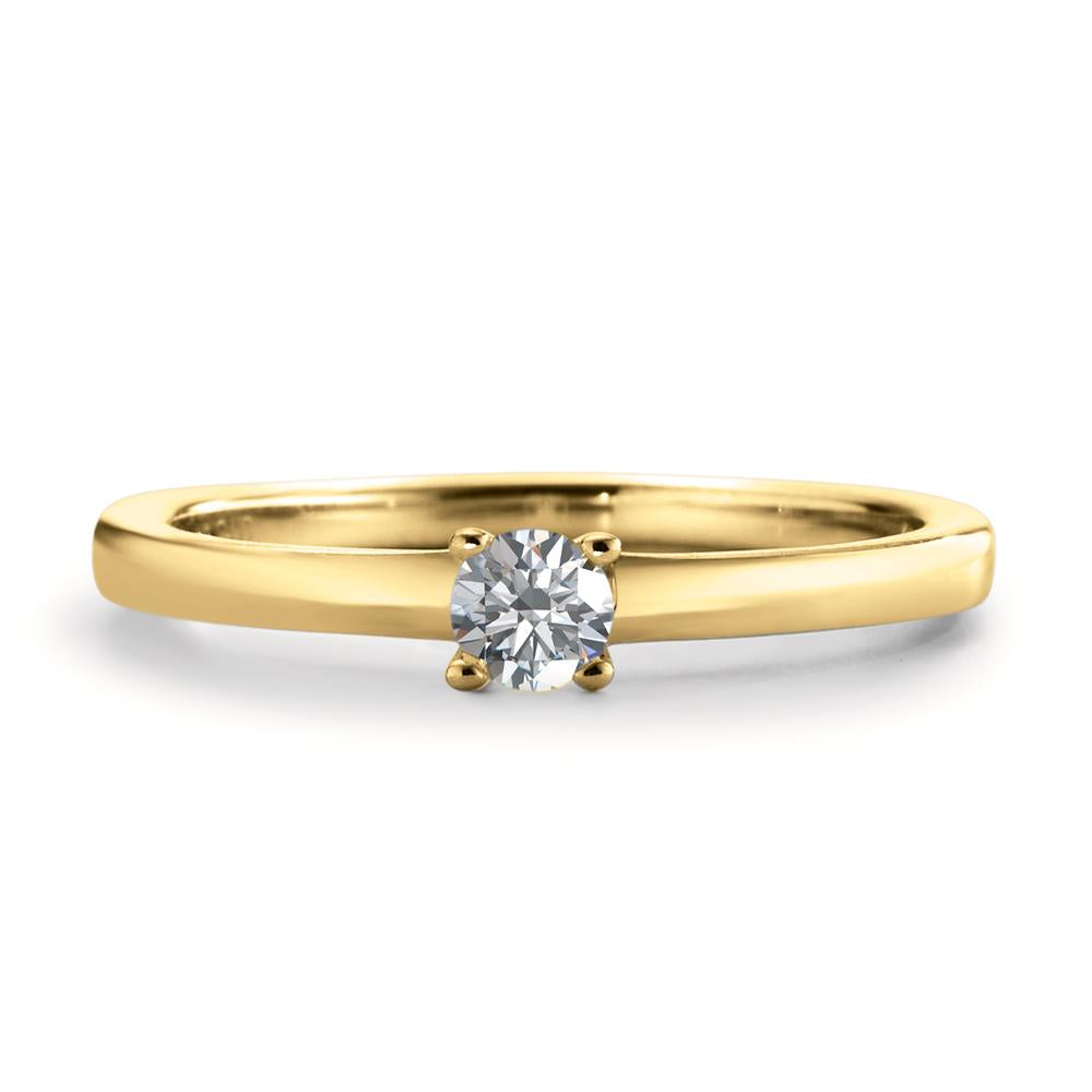 Solitaire ring 18k Yellow Gold Diamond White, 0.15 ct, brilliant, w-si