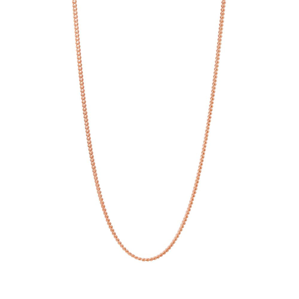 Curb-Necklace Silver Rose Gold plated 36 cm