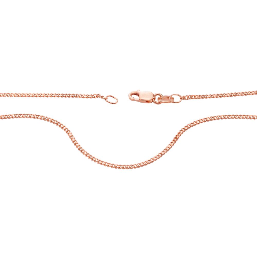 Curb-Necklace Silver Rose Gold plated 36 cm