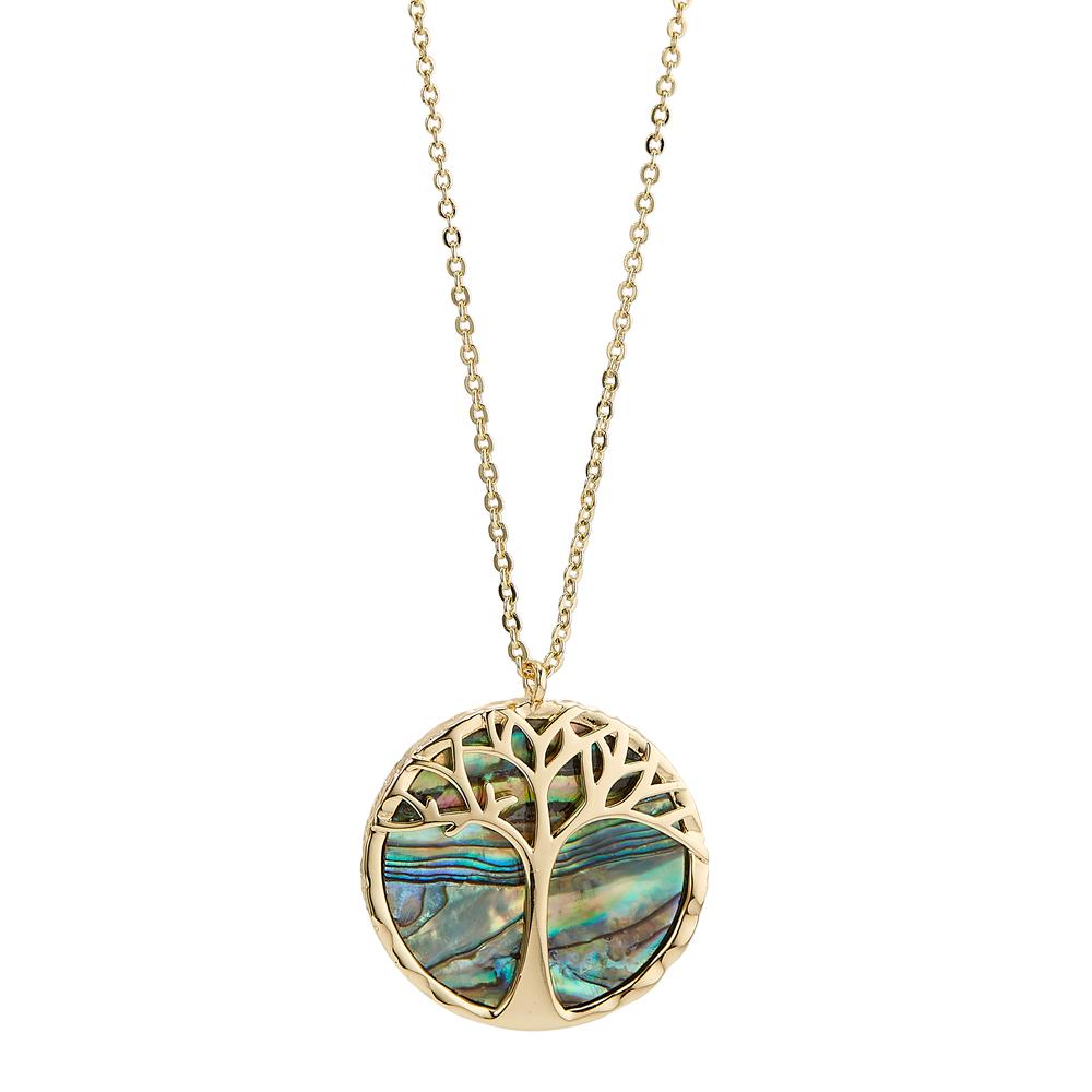 Necklace Bronze Abalone Tree Of Life 42 cm Ø25 mm