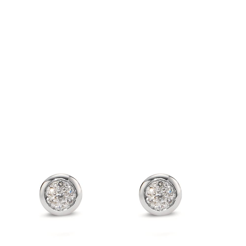 Stud earrings 14k White Gold Diamond 0.04 ct, 14 Stones, w-si Ø4.5 mm