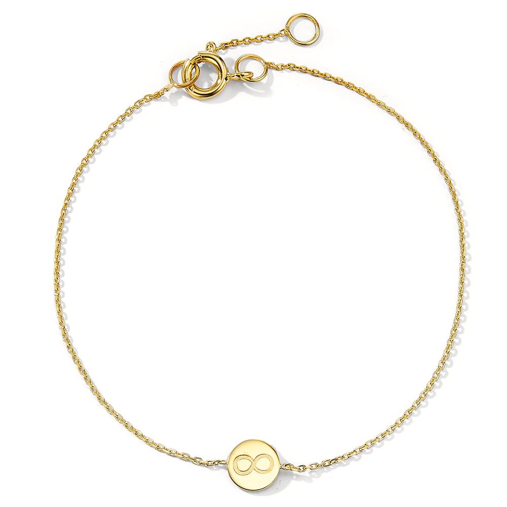 Bracelet 14k Yellow Gold Infinity 17-19 cm