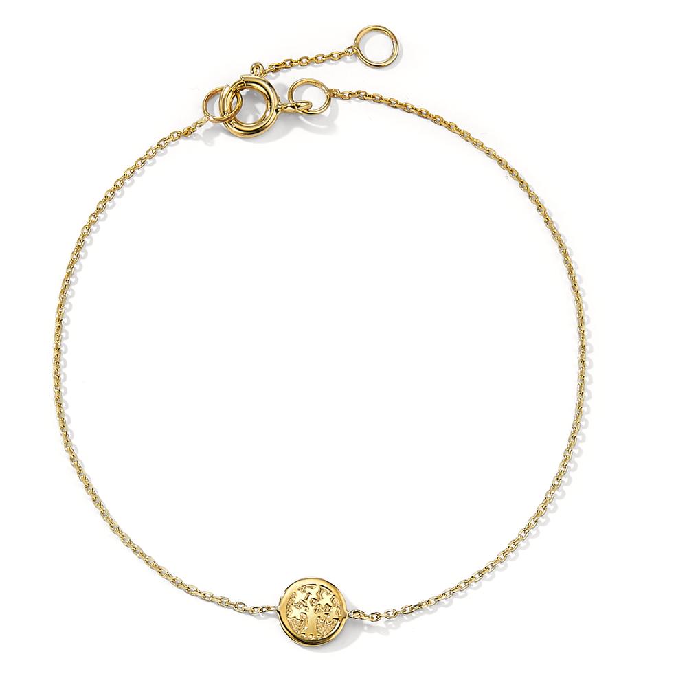 Bracelet 14k Yellow Gold Tree Of Life 17-19 cm