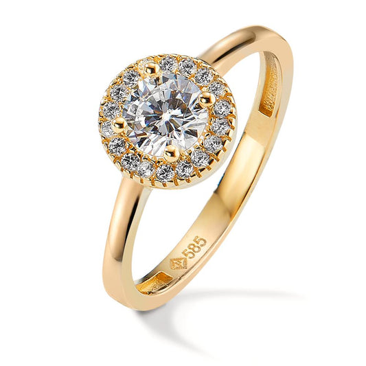 Ring 14k Yellow Gold Zirconia Ø8 mm