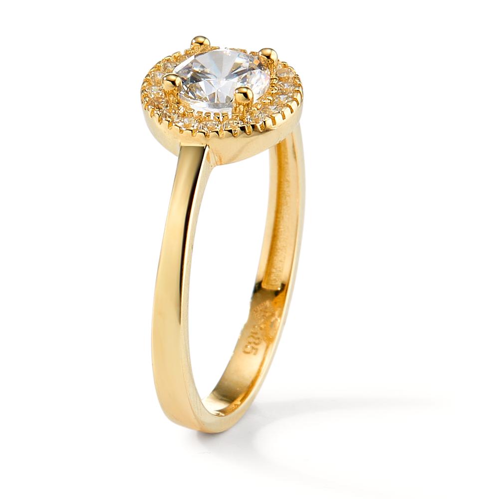 Ring 14k Yellow Gold Zirconia Ø8 mm