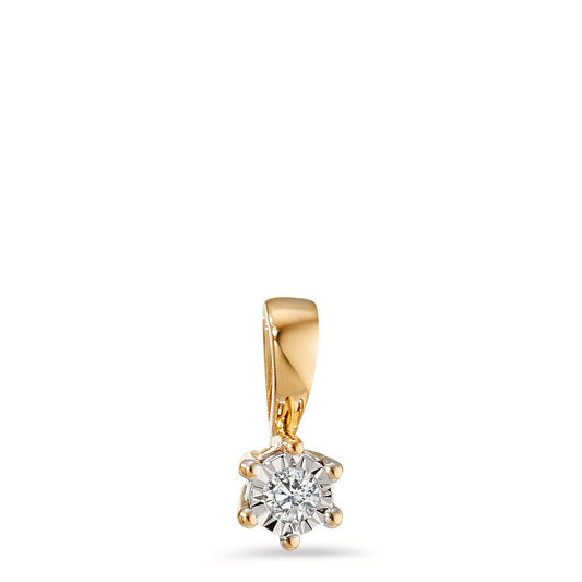 Pendant 18k Yellow Gold Diamond 0.03 ct, w-si Bicolor Ø4 mm