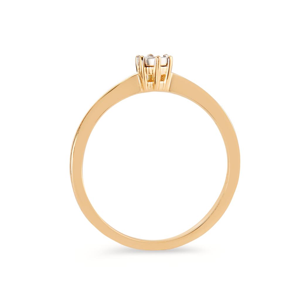 Solitaire ring 18k Yellow Gold Diamond 0.03 ct, w-si Bicolor