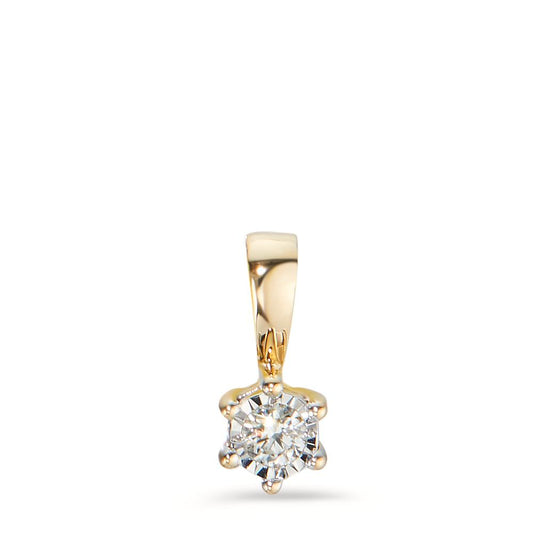 Pendant 18k Yellow Gold Diamond 0.05 ct, w-si Bicolor Ø4 mm