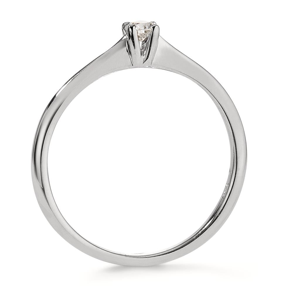 Solitaire ring 18k White Gold Diamond 0.10 ct, w-si