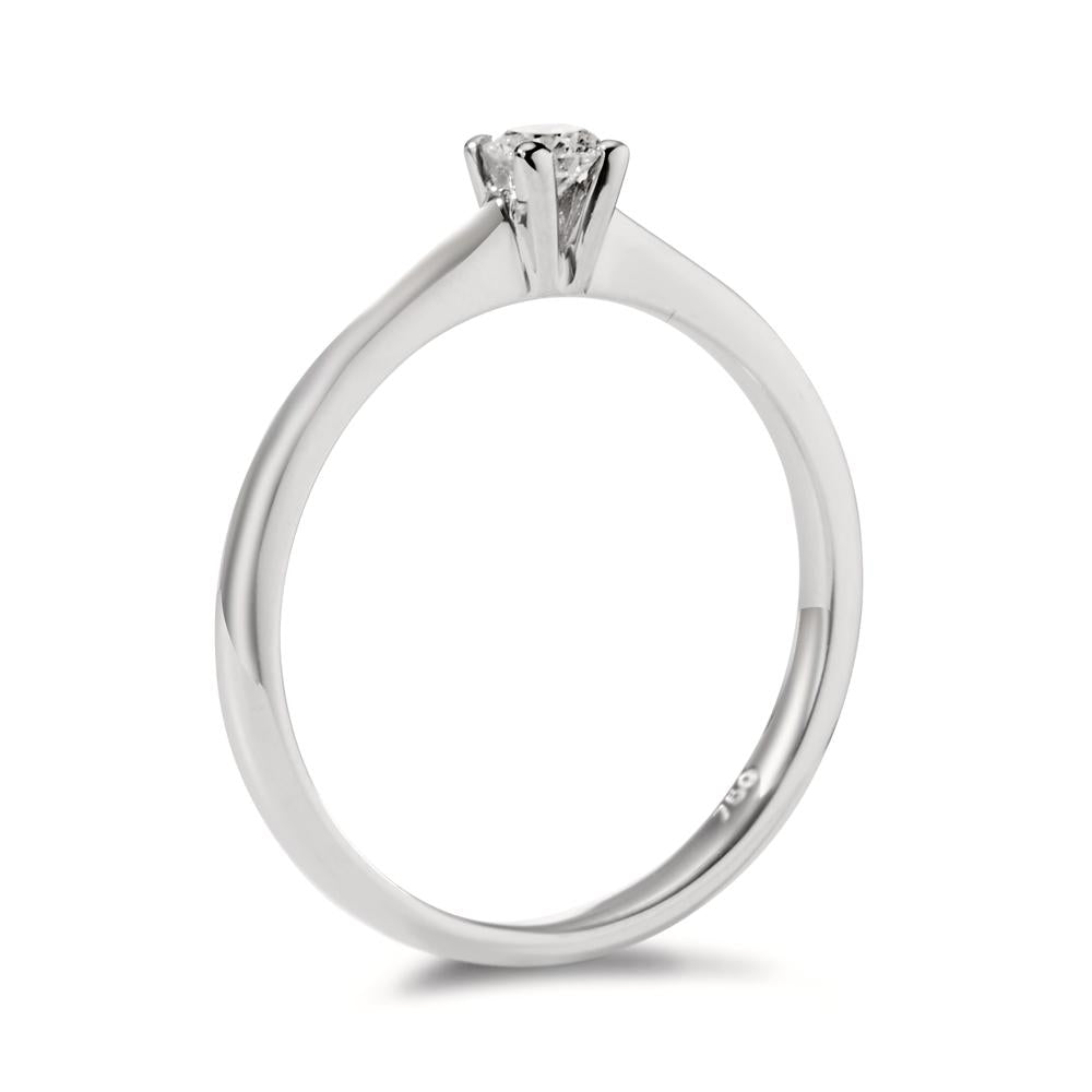 Solitaire ring 18k White Gold Diamond 0.15 ct, w-si