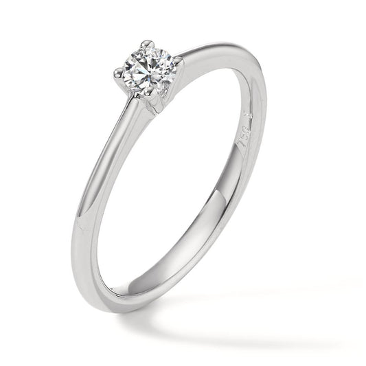 Solitaire ring 18k White Gold Diamond 0.20 ct, w-si