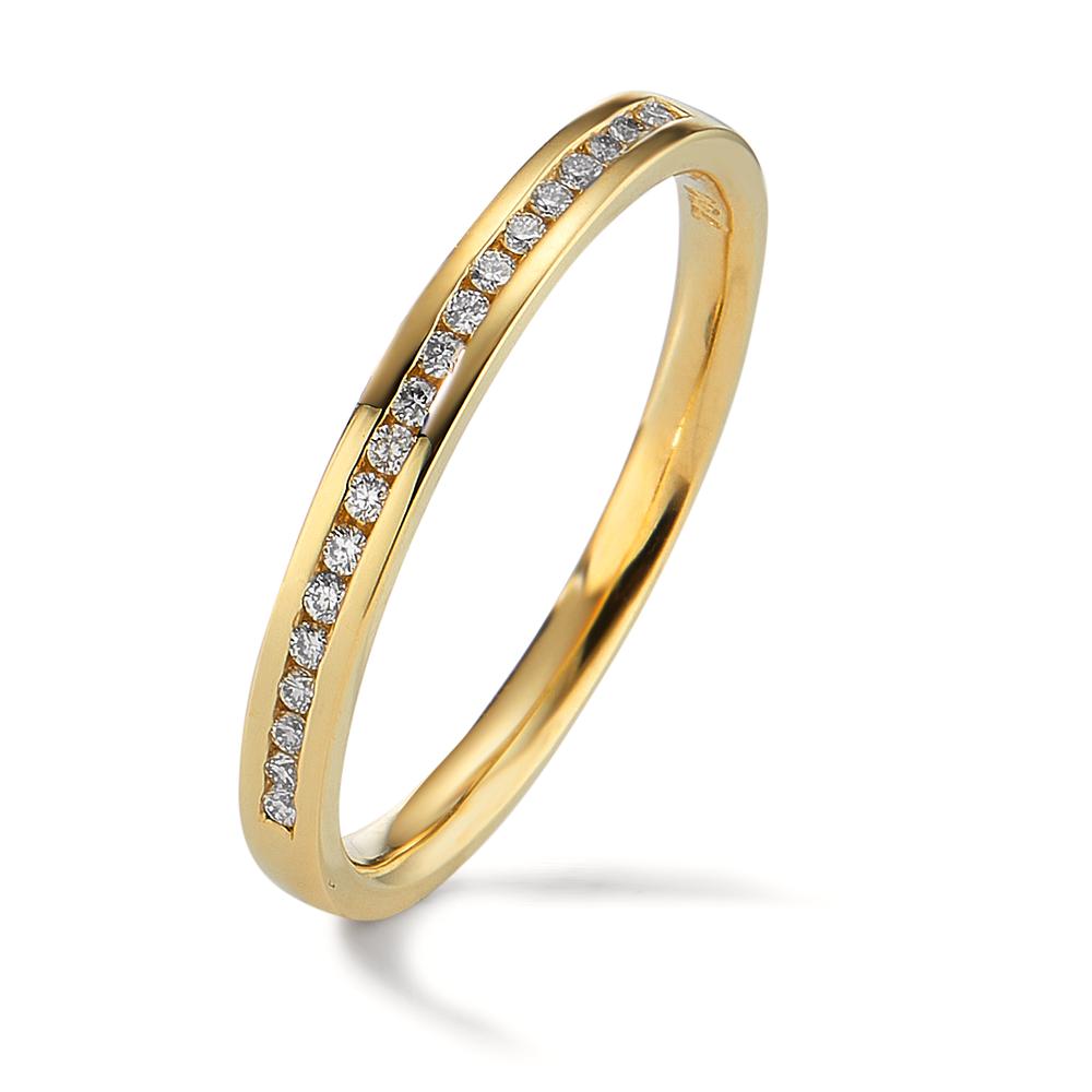 Memory ring 18k Yellow Gold Diamond 0.09 ct, 19 Stones, w-si