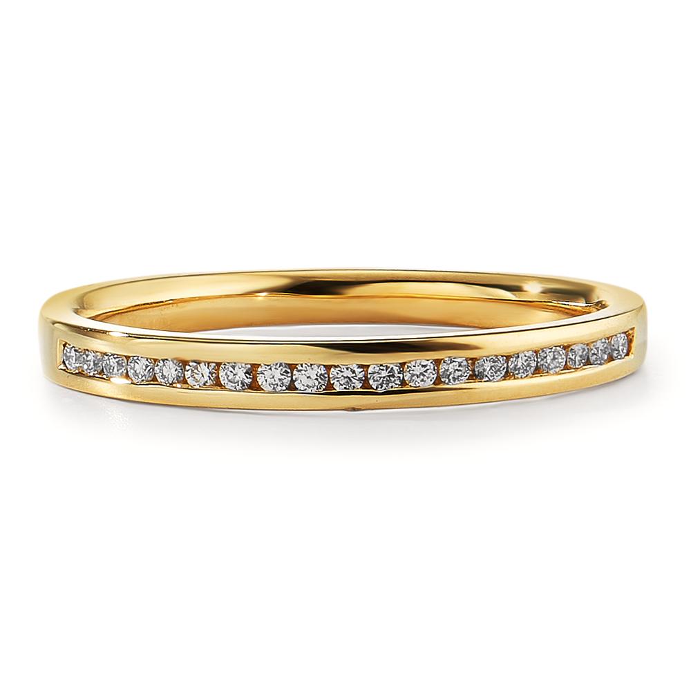 Memory ring 18k Yellow Gold Diamond 0.09 ct, 19 Stones, w-si