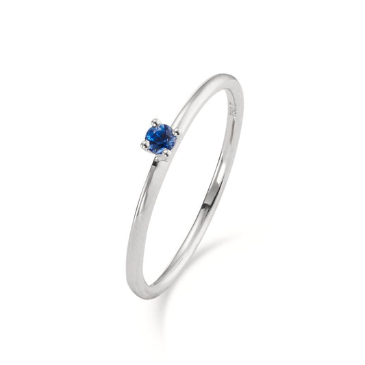 Solitaire ring 18k White Gold Sapphire