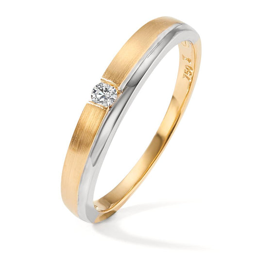 Ring 18k White Gold, 18k Yellow Gold Diamond 0.05 ct, w-si