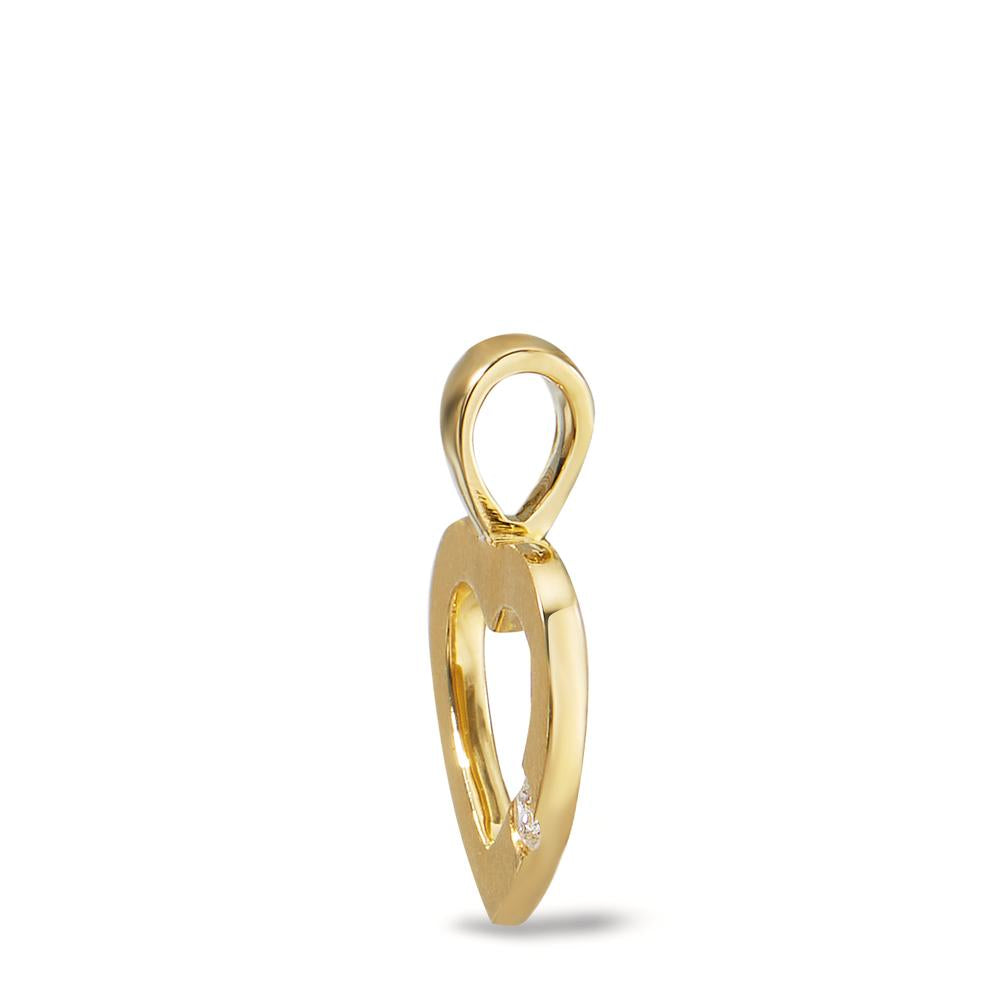 Pendant 18k Yellow Gold Diamond 0.02 ct, w-si Heart