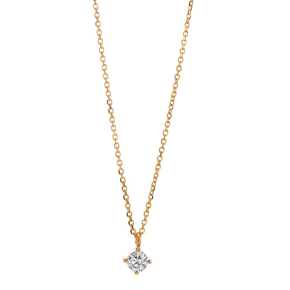 Necklace 18k Yellow Gold Diamond 0.10 ct, w-si 42-45 cm